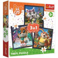 44 rošťáckých koček 3v1 puzzle - Trefl