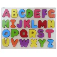 ABC barevné dřevěné velké písmena skládačka 30x22,5cm