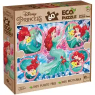 Ariel malá mořská víla 2 v 1 60dílné Eco puzzle a omalovánky 70x50 cm - Lisciani