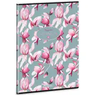 Ars Una: Botanická Magnólia extra sešit s čtvercovým vzorem a kroužkovou vazbou, 40 listů, formát A4