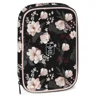 Ars Una: Flowery Black víceúrovňový penál 15,5x22,5x4,5cm