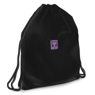 Ars Una: Girls černo-fialový tinejdžerský vak na tělocvik, sportovní vak 37,5 x 46 cm