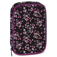 Ars Una: Pearl Blossom Black květinový víceúrovňový penál 15,5x22,5x4,5cm