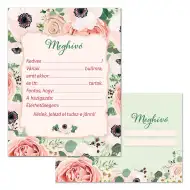 Ars Una: Pozvánka na párty s růžovým vzorem s obálkou, balení 10 ks