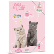 Ars Una: Roztomilá zvířátka – čajový večírek, kočičí desky s gumičkou, velikost A4