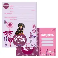 Ars Una: Roztomilá zvířátka - Štěně s kočičkou, sada 10 pozvánek s obálkami.