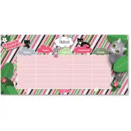 Ars Una: Think Pink kočičí jednostránkový, oboustranný rozvrh hodin