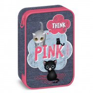 Ars Una: Think Pink víceúrovňový rozkládací penál 15,5x22,5x4,5cm