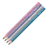 Ars Una: Trojúhelníková grafitová tužka HB s motivem stříbrného listu v různých variantách