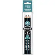 Ars Una: Trojúhelníková pruhovaná 2B grafitová tužka, balení 4 kusy