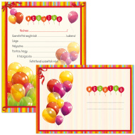 Ars Una: Veselá pozvánková sada s balónky, 10 ks, včetně obálek