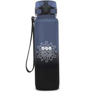 Ars Una: motivační láhev na vodu, bez BPA, s barevným přechodem, matná - 1000 ml - Stormy Night