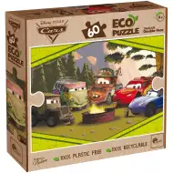 Auta 2 v 1 60dílné Eco puzzle a omalovánky 70x50 cm - Lisciani
