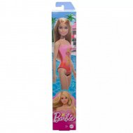 Barbie Beach panenka v růžových plavkách s palmami - Mattel