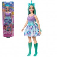 Barbie Dreamtopia: Jednorožec panenka v modro-fialových šatech - Mattel