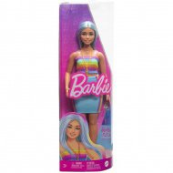 Barbie: Fashionista panenka ve barevných pruhovaných šatech - Mattel