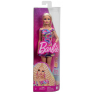 Barbie: Fashionista stylová panenka v živých, pestrobarevných šatech - Mattel