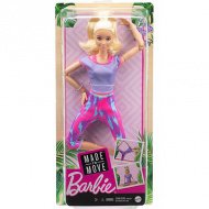 Barbie: Ohebná jóga panenka s blond vlasy v fialových šatech - Mattel