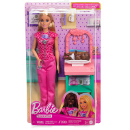 Barbie dětská lékařka s blond vlasy kariérní panenka herní set - Mattel