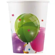 Barevné balónky papírové kelímky 8ks sada 200ml