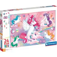 Barevní jednorožci 24 ks maxi supercolor puzzle - Clementoni