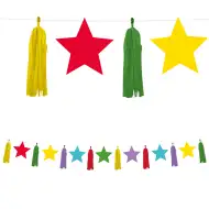 Barevný řetěz s hvězdami a střapci