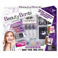 Beauty Bomb Tini velký set s třpytivými tetováními a barevnými prameny vlasů