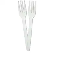 Bílá recyklovatelná vidlička, sada 10 ks