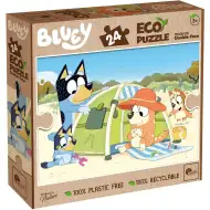 Bluey na dovolené 2 v 1 24dílné Eco maxi puzzle a omalovánky 70x50 cm – Lisciani