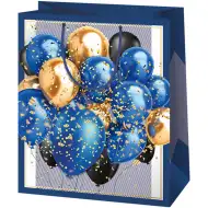 Cardex: Exkluzivní slavnostní dárková taška se vzorem balónků, střední velikost, 18x10x23 cm