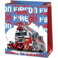 Cardex: Velká dárková taška s hasičským autem 26,7x13,7x33 cm