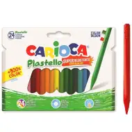 Carioca: Sada voskových pastelek Plastello s odolnými barvami, 24 kusů