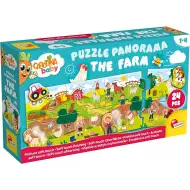Carotina baby: Panoramatické dětské puzzle 24 dílků - Farma - Lisciani