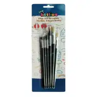 Černá sada štětců v balení 6 kusů.