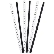 Černobílá sada 50 papírových brček