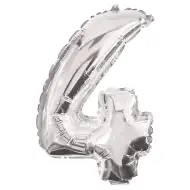 Četné fóliové balónky stříbrné barvy – číslo 4, 86 cm