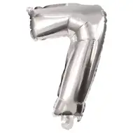 Četné fóliové balónky stříbrné barvy – číslo 7, 86 cm