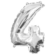 Četné fóliové balónky ve stříbrné barvě – číslo 4, 32 cm