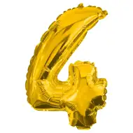 Četné fóliové balónky ve zlaté barvě – číslo 4, 32 cm