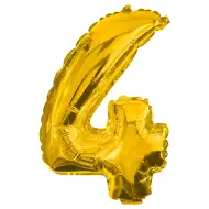 Četné fóliové balónky ve zlaté barvě – číslo 4, 86 cm
