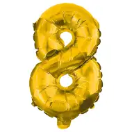 Četné fóliové balónky ve zlaté barvě – číslo 8, 86 cm