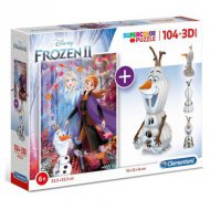 Clementoni: Disney Ledové království 2 puzzle 104 dílků a model Olafa