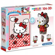 Clementoni: Hello Kitty 2 v 1, 104 dílkové puzzle a modelová figurka