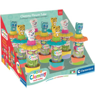 Clemmy: Měkké barevné stavební kostky s figurkou v květinovém úložném boxu 1 ks - Clementoni