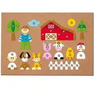 Dřevěná deska s figurkami zvířat - Woodyland