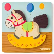 Dřevěné houpací koně - dětské puzzle 5 ks - Woodyland