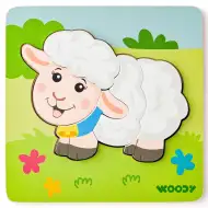 Dřevěné puzzle s ovečkami 5ks - Woodyland