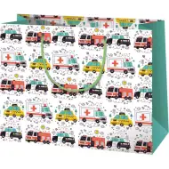 Dárková taška s motivem záchranářů, policistů a hasičů 33x26,7x13,7 cm