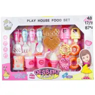 Dezertní párty sada sladkostí s koblihami, vaflemi a doplňky.