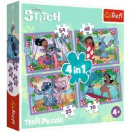 Disney Lilo &amp; Stitch šílený den 4 v 1 puzzle set - Trefl